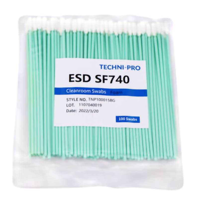 Cleanroom ESD Foam Swab, Static Dissipative Swab Handle, 100/Bg